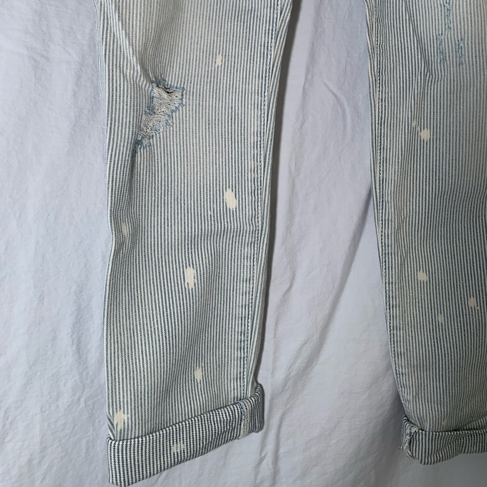 SOLD Striped Distressed Jeans